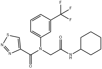 1,2,3-Thiadiazole-4-carboxamide,N-[2-(cyclohexylamino)-2-oxoethyl]-N-[3-(trifluoromethyl)phenyl]-(9CI),606115-72-4,结构式