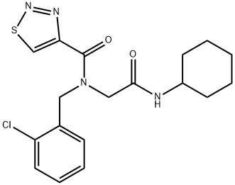1,2,3-Thiadiazole-4-carboxamide,N-[(2-chlorophenyl)methyl]-N-[2-(cyclohexylamino)-2-oxoethyl]-(9CI),606115-82-6,结构式