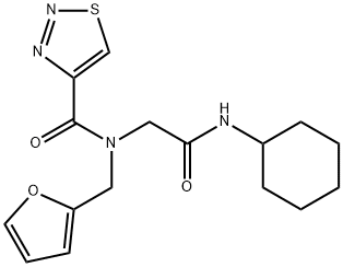 1,2,3-Thiadiazole-4-carboxamide,N-[2-(cyclohexylamino)-2-oxoethyl]-N-(2-furanylmethyl)-(9CI) 化学構造式