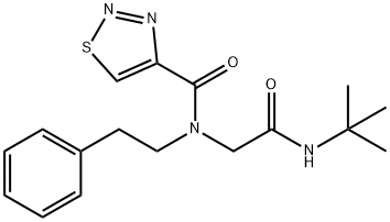 1,2,3-Thiadiazole-4-carboxamide,N-[2-[(1,1-dimethylethyl)amino]-2-oxoethyl]-N-(2-phenylethyl)-(9CI),606115-98-4,结构式