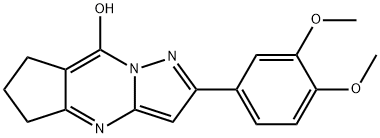 5H-Cyclopenta[d]pyrazolo[1,5-a]pyrimidin-8-ol,2-(3,4-dimethoxyphenyl)-6,7-dihydro-(9CI) 化学構造式