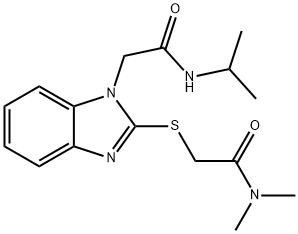 1H-Benzimidazole-1-acetamide,2-[[2-(dimethylamino)-2-oxoethyl]thio]-N-(1-methylethyl)-(9CI),606117-49-1,结构式
