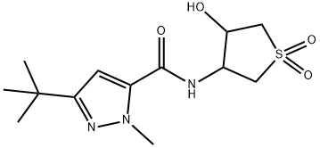 1H-Pyrazole-5-carboxamide,3-(1,1-dimethylethyl)-1-methyl-N-(tetrahydro-4-hydroxy-1,1-dioxido-3-thienyl)-(9CI),606117-86-6,结构式