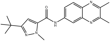 1H-Pyrazole-5-carboxamide,3-(1,1-dimethylethyl)-N-(2,3-dimethyl-6-quinoxalinyl)-1-methyl-(9CI) Structure