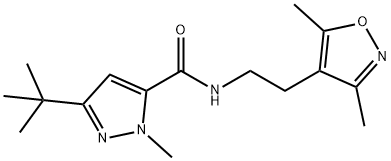 1H-Pyrazole-5-carboxamide,3-(1,1-dimethylethyl)-N-[2-(3,5-dimethyl-4-isoxazolyl)ethyl]-1-methyl-(9CI) 结构式