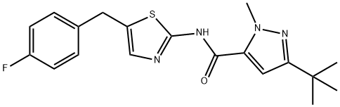 1H-Pyrazole-5-carboxamide,3-(1,1-dimethylethyl)-N-[5-[(4-fluorophenyl)methyl]-2-thiazolyl]-1-methyl-(9CI)|