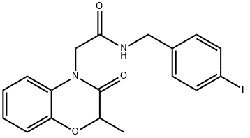 4H-1,4-Benzoxazine-4-acetamide,N-[(4-fluorophenyl)methyl]-2,3-dihydro-2-methyl-3-oxo-(9CI),606118-95-0,结构式