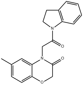 1H-Indole,1-[(2,3-dihydro-6-methyl-3-oxo-4H-1,4-benzoxazin-4-yl)acetyl]-2,3-dihydro-(9CI) Structure