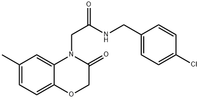 4H-1,4-Benzoxazine-4-acetamide,N-[(4-chlorophenyl)methyl]-2,3-dihydro-6-methyl-3-oxo-(9CI) Structure