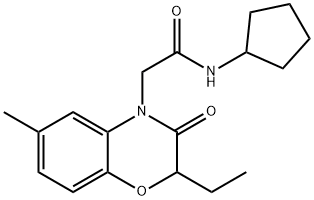 4H-1,4-Benzoxazine-4-acetamide,N-cyclopentyl-2-ethyl-2,3-dihydro-6-methyl-3-oxo-(9CI),606120-18-7,结构式