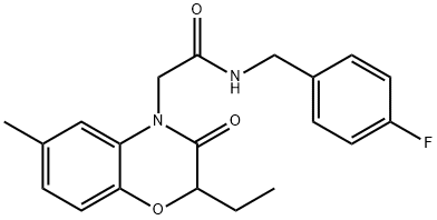 4H-1,4-Benzoxazine-4-acetamide,2-ethyl-N-[(4-fluorophenyl)methyl]-2,3-dihydro-6-methyl-3-oxo-(9CI) 化学構造式