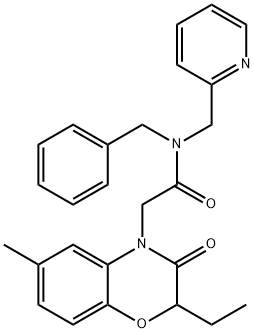 4H-1,4-Benzoxazine-4-acetamide,2-ethyl-2,3-dihydro-6-methyl-3-oxo-N-(phenylmethyl)-N-(2-pyridinylmethyl)-(9CI)|