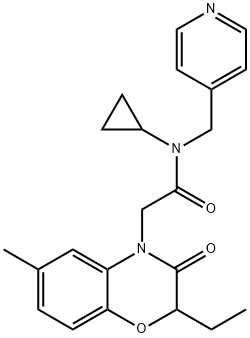 4H-1,4-Benzoxazine-4-acetamide,N-cyclopropyl-2-ethyl-2,3-dihydro-6-methyl-3-oxo-N-(4-pyridinylmethyl)-(9CI) Structure