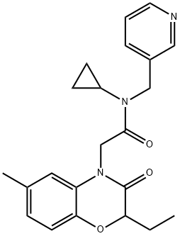 4H-1,4-Benzoxazine-4-acetamide,N-cyclopropyl-2-ethyl-2,3-dihydro-6-methyl-3-oxo-N-(3-pyridinylmethyl)-(9CI) Structure