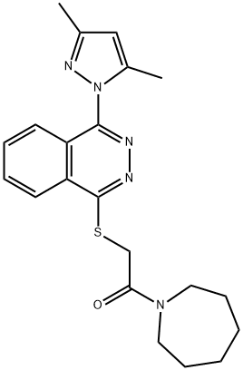 1H-Azepine,1-[[[4-(3,5-dimethyl-1H-pyrazol-1-yl)-1-phthalazinyl]thio]acetyl]hexahydro-(9CI),606122-45-6,结构式