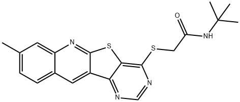 Acetamide, N-(1,1-dimethylethyl)-2-[(8-methylpyrimido[4,5:4,5]thieno[2,3-b]quinolin-4-yl)thio]- (9CI) 化学構造式