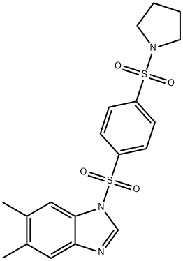 1H-Benzimidazole,5,6-dimethyl-1-[[4-(1-pyrrolidinylsulfonyl)phenyl]sulfonyl]-(9CI) Structure