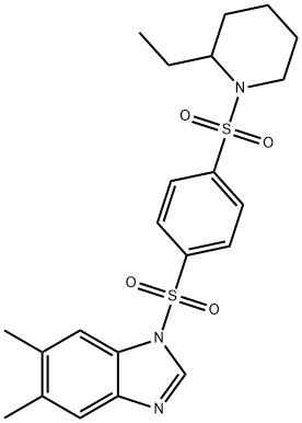 1H-Benzimidazole,1-[[4-[(2-ethyl-1-piperidinyl)sulfonyl]phenyl]sulfonyl]-5,6-dimethyl-(9CI) Structure