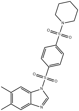 1H-Benzimidazole,5,6-dimethyl-1-[[4-(1-piperidinylsulfonyl)phenyl]sulfonyl]-(9CI) Structure