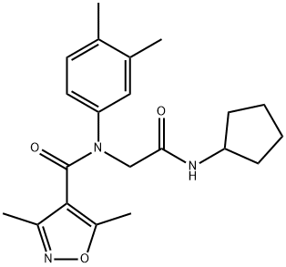 4-Isoxazolecarboxamide,N-[2-(cyclopentylamino)-2-oxoethyl]-N-(3,4-dimethylphenyl)-3,5-dimethyl-(9CI) Struktur