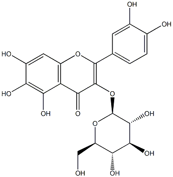 3-[(β-D-Glucopyranosyl)oxy]-3',4',5,6,7-pentahydroxyflavone Structure