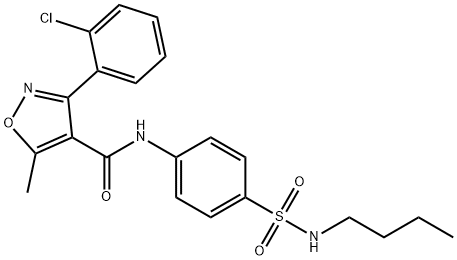 4-Isoxazolecarboxamide,N-[4-[(butylamino)sulfonyl]phenyl]-3-(2-chlorophenyl)-5-methyl-(9CI) Structure