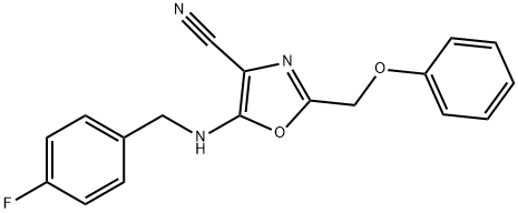 5-[(4-fluorobenzyl)amino]-2-(phenoxymethyl)-1,3-oxazole-4-carbonitrile Structure