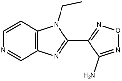 4-(1-乙基-1H-咪唑并[4,5-C]吡啶-2-基)-1,2,5-噁二唑-3-胺,607368-87-6,结构式