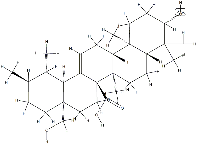 3β,28-Dihydroxyurs-12-en-27-oic acid Struktur