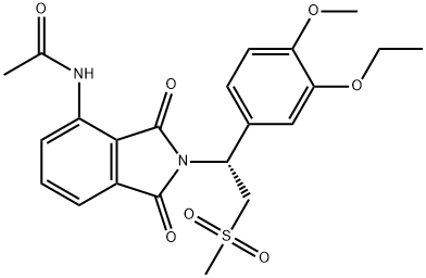 (R)-N-(2-(1-(3-Ethoxy-4-methoxyphenyl)-2-(methylsulfonyl)ethyl)-1,3-dioxoisoindolin-4-yl)acetamide Structure