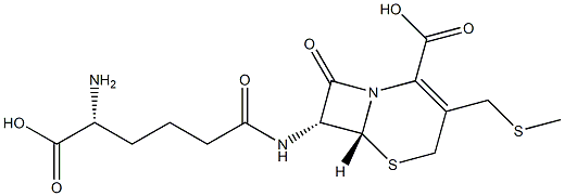(7R)-7β-[[(R)-5-Amino-5-carboxy-1-oxopentyl]amino]-3-(methylthiomethyl)cepham-3-ene-4-carboxylic acid Struktur