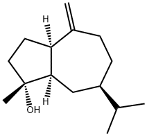 (1R,3aα,8aα)-デカヒドロ-1-メチル-4-メチレン-7β-イソプロピルアズレン-1-オール 化学構造式