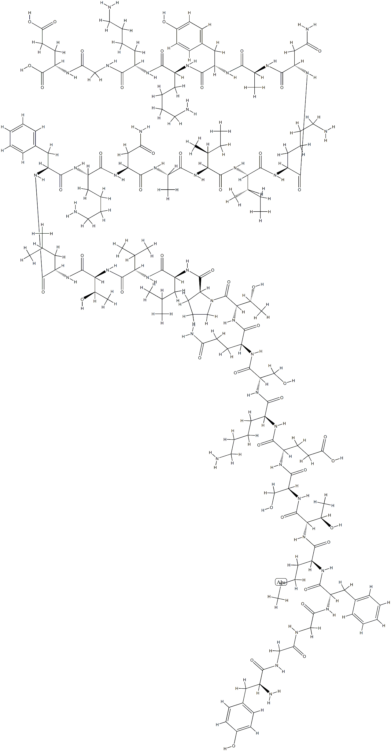 βh-エンドルフィン 化学構造式