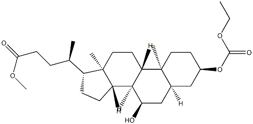 (3α,5β,7α)-3-[(Ethoxycarbonyl)oxy]-7-hydroxycholan-24-oic Acid Methyl Ester 结构式