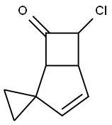 Spiro[bicyclo[3.2.0]hept-3-ene-2,1-cyclopropan]-7-one,  6-chloro-,  (1-alpha-,5-alpha-,6-bta-)-  (9CI) 结构式