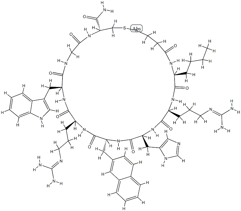 (DEAMINO-CYS3,NLE4,ARG5,D-2-NAL7,CYS11)-Α-MSH (3-11) AMIDE,613222-50-7,结构式