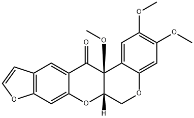 (6aS)-6aβ,13a-Dihydro-2,3,13aβ-trimethoxy[1]benzopyrano[3,4-b]furo[3,2-g][1]benzopyran-13(6H)-one,61419-05-4,结构式