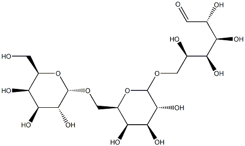 6-O-(6-O-α-D-ガラクトピラノシル-α-D-ガラクトピラノシル)-D-ガラクトース 化学構造式