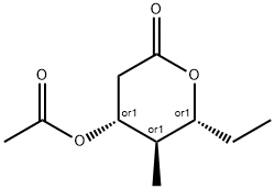 2H-Pyran-2-one,4-(acetyloxy)-6-ethyltetrahydro-5-methyl-,(4R,5R,6R)-rel-(9CI) 结构式