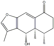 (4S)-4a,5,6,7-テトラヒドロ-4β-ヒドロキシ-3,4aβ,5β-トリメチルナフト[2,3-b]フラン-8(4H)-オン 化学構造式