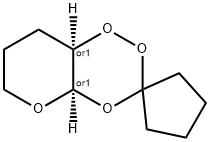 Spiro[cyclopentane-1,3-[6H]pyrano[2,3-e][1,2,4]trioxin], tetrahydro-, (4aR,8aR)-rel- (9CI) 化学構造式