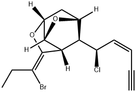 (2R,7S)-2,3,3aα,5,6,6aα-Hexahydro-5-[(E)-1-bromopropylidene]-7-[(R,Z)-1-chloro-2-penten-4-ynyl]-2β,6β-methanofuro[3,2-b]furan,61661-24-3,结构式