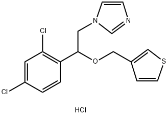 Tioconazole Related Compound A (25 mg) (1-[2,4-Dichloro-beta-[(3-thenyl)-oxy]phenethyl]imidazole hydrochloride) 化学構造式
