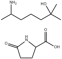 5-oxo-DL-proline, compound with 6-amino-2-methylheptan-2-ol (1:1) Structure