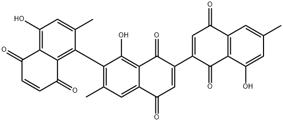 1',4,8''-Trihydroxy-2,3',6''-trimethyl-1,2':7',2''-ternaphthalene-1'',4'',5,5',8,8'-hexone Structure