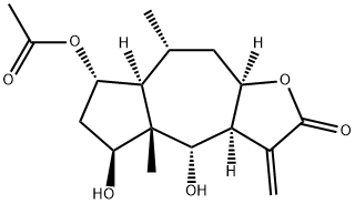 (3aS)-7α-Acetoxy-3aα,4,4a,5,6,7,7aα,8,9,9aα-decahydro-4α,5β-dihydroxy-4aβ,8α-dimethyl-3-methyleneazuleno[6,5-b]furan-2(3H)-one Struktur