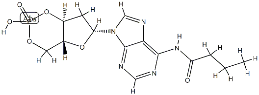 N(6)-monobutyryl-2'-deoxycyclic adenosine monophosphate 化学構造式
