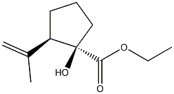 Cyclopentanecarboxylic acid, 1-hydroxy-2-(1-methylethenyl)-, ethyl ester, (1R,2R)-rel-(+)- (9CI) Structure