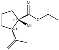 Cyclopentanecarboxylic acid, 1-hydroxy-2-(1-methylethenyl)-, ethyl ester, (1R,2S)-rel- (9CI) 化学構造式