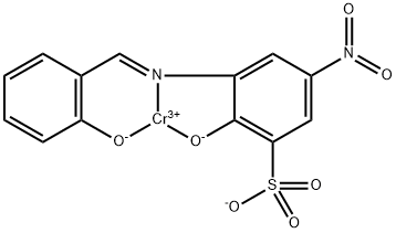 [2-羟基-3[[(2-羟基苯基)亚甲基]氨基]-5-硝基苯磺酸根合(3-)-N3,O2,O3]铬,61931-84-8,结构式